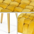 thumbnail image 3 of Homebeez Vanity Stool Upholstered Footrest Stool Modern Dressing Stool Side Table Footstool,Yellow, 3 of 9
