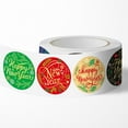 thumbnail image 2 of ChenyGod 500Pcs Happy New Year Stickers, 1" Round New Years Sticker Roll, Self-Adhesive New Years Eve Label Stickers Roll for Cards, Envelopes, Gifts and Crafts, New Year Decorations, 2 of 6