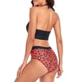 thumbnail image 3 of Womens Two Piece Swimsuits High Waisted Halter Nece Bathing Suit Tummy Control Swimwear, 3 of 5