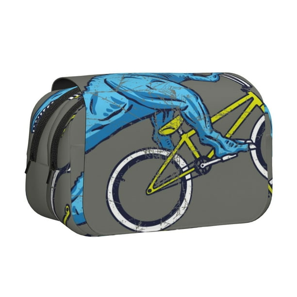 Easygdp Fun Riding Dinosaur para Estuche de Lápices con Tapa Flip, Suministros de Oficina y Universidad para Adolescentes y Adultos