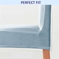 thumbnail image 5 of Dining Chair Covers, Velvet Chair Slipcover Stretch Chair Protector Chair Covers for Dining Room Chair Seat Covers Machine Washable for Living Room Bedroom-Light Blue-Set of 4, 5 of 8