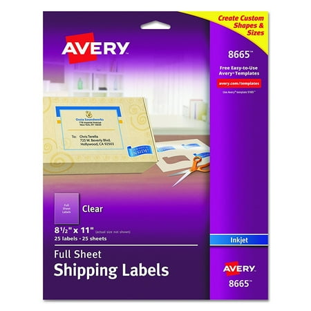 clear full sheet shipping labels for inkjet printers 8 1 2 x 11