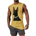 thumbnail image 1 of Camiseta sin mangas de cuello redondo para hombre, informal, a la moda, con estampado, deportiva, de poliéster, 1 of 5