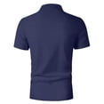 thumbnail image 5 of Mens Polo Shirts Short Sleeve Color Block Lapel Collar Button Pullover Tops Moisture Wicking Regular Fit Golf T-Shirts Breathable Summer Blouses Shirt Tees Casual Work Sports Navy XXXL, 5 of 7