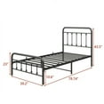 thumbnail image 6 of Twin Metal Platform Bed Frame With Headboard - No Box Spring Needed, 12.4" Under Storage, Noise-Free, Easy Assembly, Black, 6 of 7