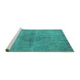 thumbnail image 2 of Ahgly Company Machine Washable Indoor Square Oriental Turquoise Blue Industrial Area Rugs, 6' Square, 2 of 4