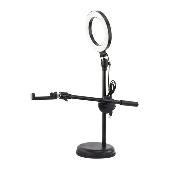 Anillo de luz con soporte para montaje en techo, trípode para selfies con teléfono. Estándar