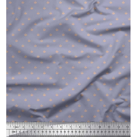 Soimoi Rayon Crepe Fabric Tea Cup Shirting Print Fabric by Yard 46 Inch Wide