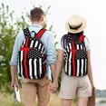 thumbnail image 3 of Easygd Firefighters USA Flag Canvas Backpack: Stylish, Lightweight, and Versatile with Large Capacity and Adjustable Straps –, 3 of 7