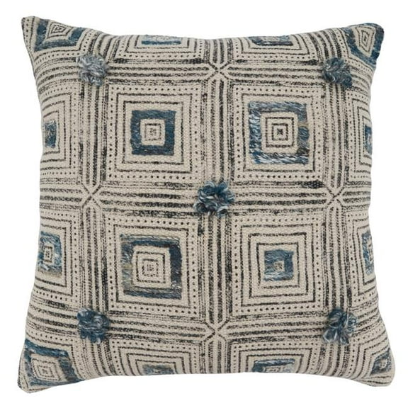 Saro Lifestyle Squares Embroidered Down Filled Throw Pillow