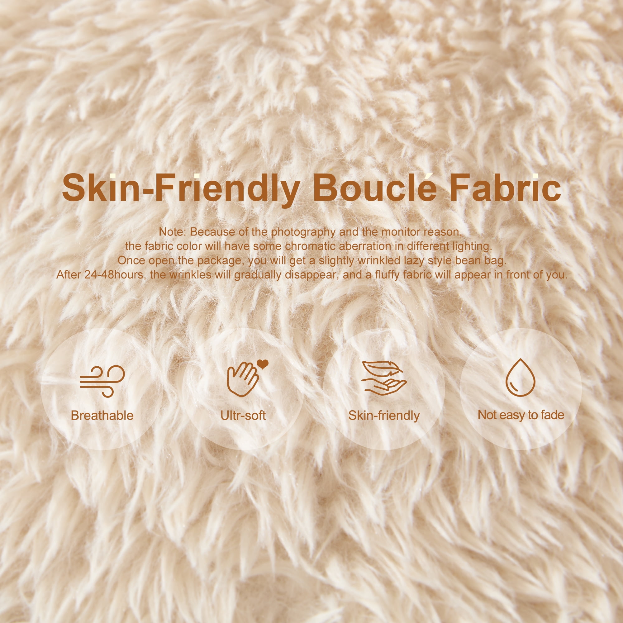Hobestluk Giant Bean Bag Chairs for Adults Big Bean Bag Chair with Foam Filler Large Beanbags with Stuffed Back Lazy Sofa, White-Oversize