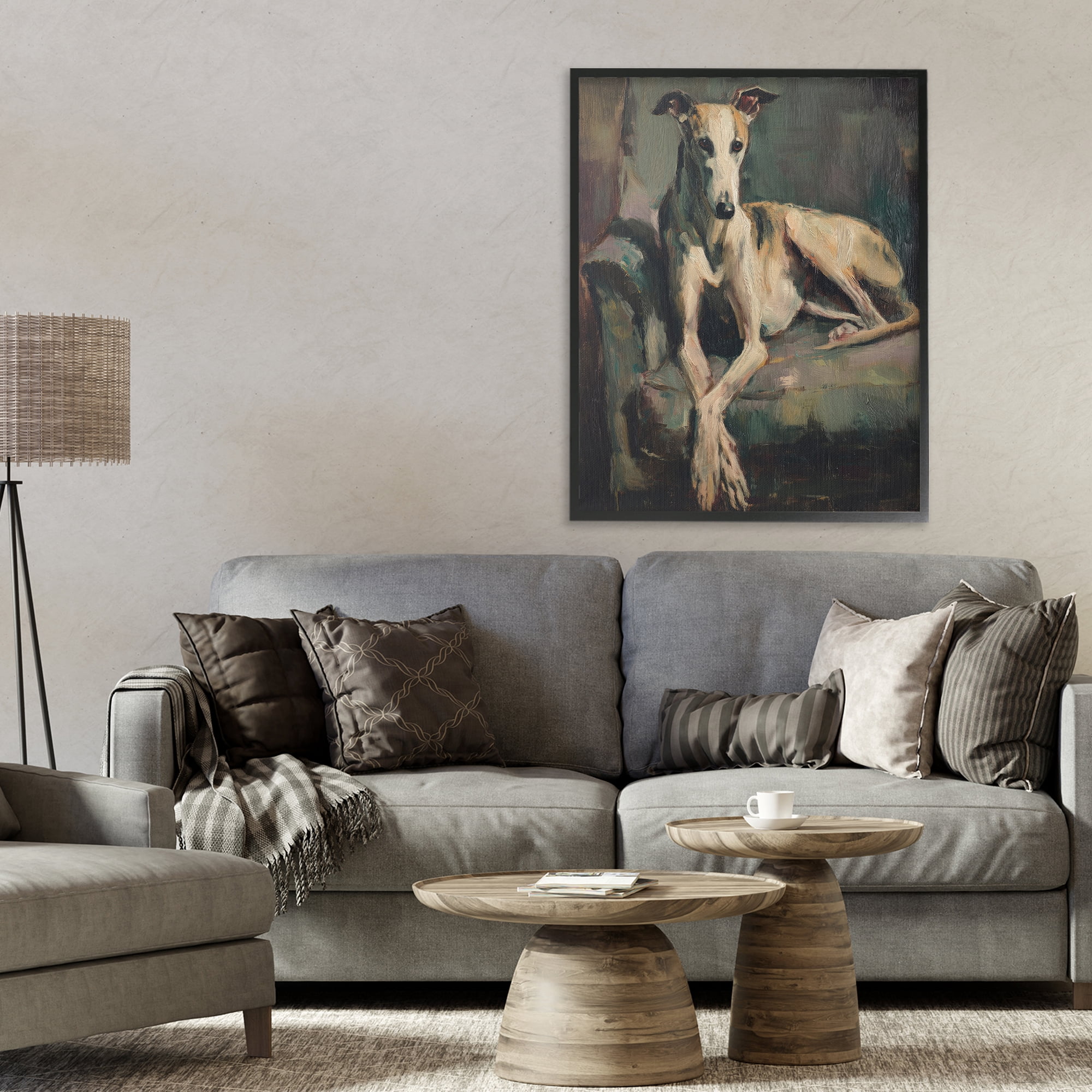 Stupell Industries Regal Comfort Whippet Dog Black Framed Giclee Art, design by Svetlana Aleynikova