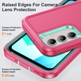thumbnail image 5 of Dteck Case for Samsung Galaxy A36 5G,Shockproof 3-Layer Protection Case Built-in Kickstand Military Grade Protective Cover for Galaxy A36 5G, Rose+Mint, 5 of 7