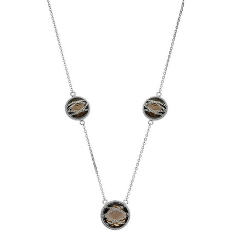 5th & Main Sterling Silver Hand-Wrapped Triple Round Smokey Quartz Stone Necklace