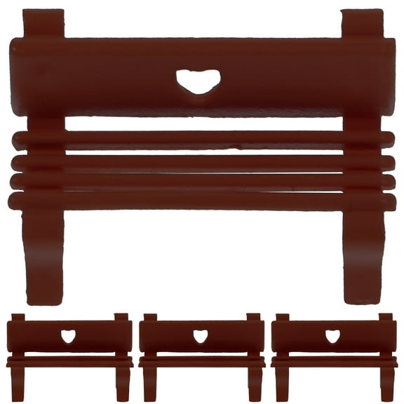 SOPOTUTU Miniature Park Bench Model Set of 4 Plastic Coffee Table Decorations for Dollhouse and Crafts