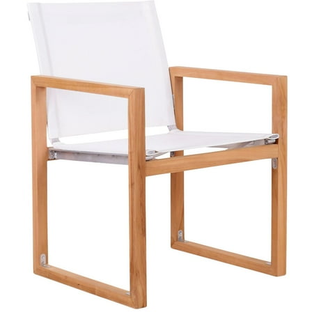 Meridian Furniture Tulum Off White Water Resisting Outdoor Dining Arm Chair