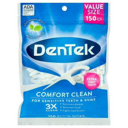 DenTek Comfort Clean Floss Picks, Silky Comfort Floss, 150