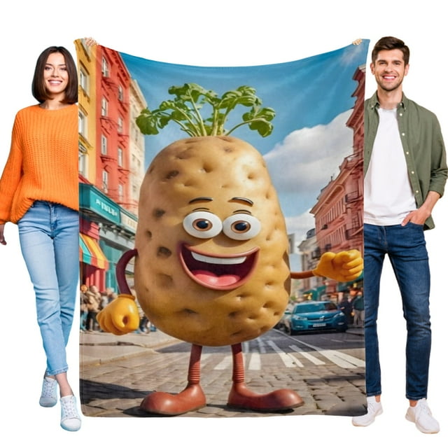 Patata Graciosa anti-pilling, suave, ligera, esponjosa y acogedora de lujo para hogar y cocina – Perfecta para niños y adultos,100X130cm