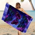 thumbnail image 4 of Suncoda Beach Towel, Purple Butterflys Double-sided Velvet Quick Drying Printed Beach Towel Adult Swimming Towel Microfiber Beach Towel, 4 of 8