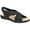 Black/Gore, variant on COMFORT WAVE EASY STREET Womens Black Padded Perforated Goring Claudia Open Toe Wedge Slip On Slingback Sandal 9 M