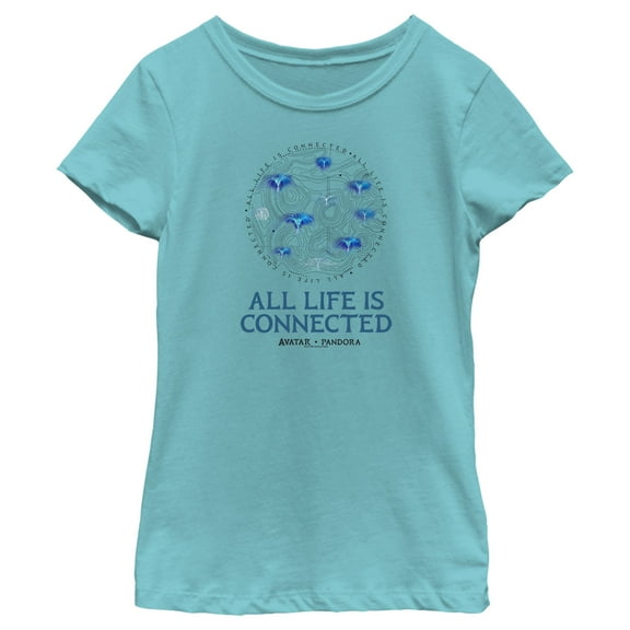 Girl's Avatar All Life is Connected Graphic Tee Tahiti Blue X Large