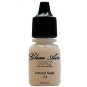 Glam Air Airbrush Water-based Makeup Foundation Satin Natural Nude S3 for Normal To Oily Skin 0.25 Oz
