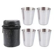 Je Polished 30Ml Mini Shot Glass Stainless Steel Cup Wine Drinking Glasses