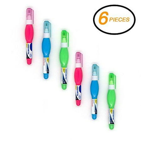 Multi Correction Fluid Emraw 3ml Correction Fluid Pen Multi-Purpose Metal Tip – For Office, School & Home Etc. (Pack of 6) ()