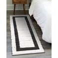 thumbnail image 3 of Unique Loom Chindi Jute Collection Area Rug (2' 2" x 6' 1" Runner White and Black/Black), 3 of 9