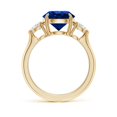 thumbnail image 2 of ANGARA Lab Grown 3.75 Ct Blue Sapphire & Diamond Engagement Ring for Women in 14K Yellow Gold (Size-9mm) | September Birthstone, Anniversary, Jewelry Gift for Women | Lab-Grown Blue Sapphire Ring, 2 of 8