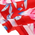 thumbnail image 3 of Tachiuwa Robe T-Shirt à Manches Courtes Imprimé Floral Rayé Col Rond Taille Haute pour Femmes - 6, m m, 3 of 9