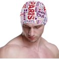 thumbnail image 2 of FYBTO Swimming Cap I Love Paris French Word Colorful Unisex Adult FYBTO Polyester, 2 of 4