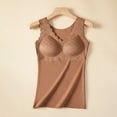 thumbnail image 3 of Elainilye Fashion Compression Shirt Women Winter Self-heating Lace Warm Undershirt Seamless Fleece Bottom Top Cold-proof Underwear Tops,Brown, 3 of 4