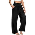 thumbnail image 3 of KOMOO Womens Wide Leg Pants Casual Loose Yoga Sweatpants Comfy Lounge Pajama Flowy Pants Pockets (Size 4-22), 3 of 7