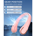 thumbnail image 4 of Neck Fan, Portable Fan, Hands Free Bladeless Fan, Rechargeable Personal Fan, 5200mAh, 360Â° Cooling, 3 Speeds Adjustable, 4 of 8