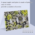 thumbnail image 3 of Yayeee Toggle Light Switch Wall Plate 2-Gang 4.56"x4.48" Decorative Outlet Cover, Beige Flower Pattern, 3 of 7