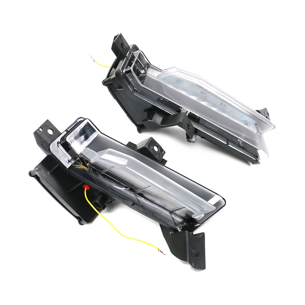 Ikon Motorsports Compatible with 16-18 Chevy Camaro SS DRL Fog Lights Lamps Clear W/ Amber Turning Signal 2Pc RH LH (Left + Right) 2016 2017 2018