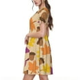 thumbnail image 2 of Naloa Acorn Autumn Fall Leaf Leaves Print Womens Summer A-Line Dress with Pockets,Short Sleeve Dresses,Flowy Beach Swing Dress for Vacation Travel, 2 of 6