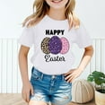 thumbnail image 2 of Girls Summer Graphic Tee Cute Easter Printed Short Sleeve T-Shirt for Kids Casual Comfortable Top Size:5-6 Years, 2 of 4
