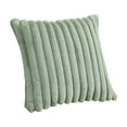 thumbnail image 2 of HongHeng 1Pc Striped Decorative Throw Pillow Covers 17x17 Inch, Square Spring Decorations Couch Pillow Case, Soft Cozy Faux Fur & Velvet Back, Modern Home Decor for Bed, 2 of 6