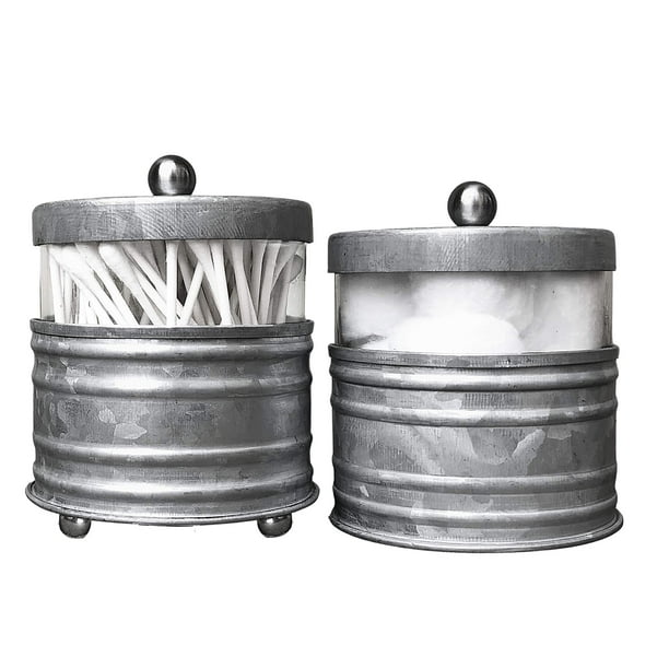 Autumn Alley Galvanized Bathroom Apothecary Jars Set, Farmhouse