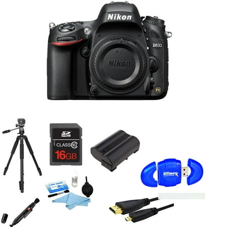 Nikon D610 24.3 MP CMOS FX-Format Digital SLR Camera (Body only)||16GB Basic Accessory
