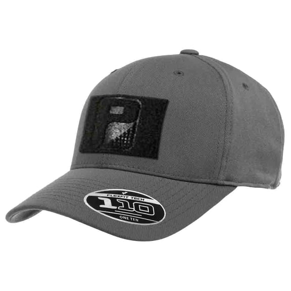 Pro-Formance Flexfit 110 Hook and Loop Adjustable Hat by Pull Patch | Curved Bill Cap with 3x2 Inch Loop Panel for Removable Morale Patches (Grey)