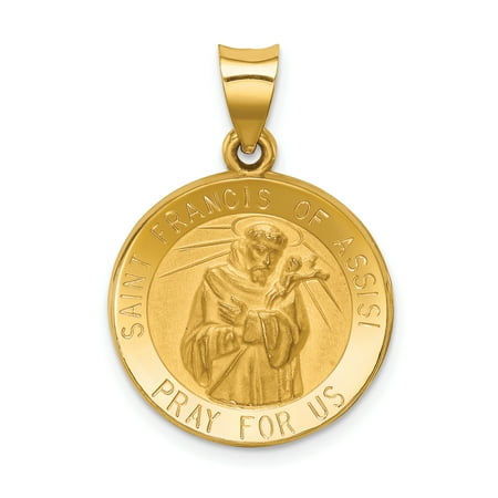 ICE CARATS 14kt Yellow Gold Saint Francis Of Assisi Medal Pendant Charm Necklace Religious Patron St Franci Fine Jewelry Ideal Gifts For Women Gift Set From Heart