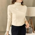 thumbnail image 6 of Women's Double-Sided Fleece Thermal Long Sleeve Base Layer Top Shirt Warm Soft Moisture Wicking Winter Workout Hiking Cold Weather | CSEONE,Beige L, 6 of 8