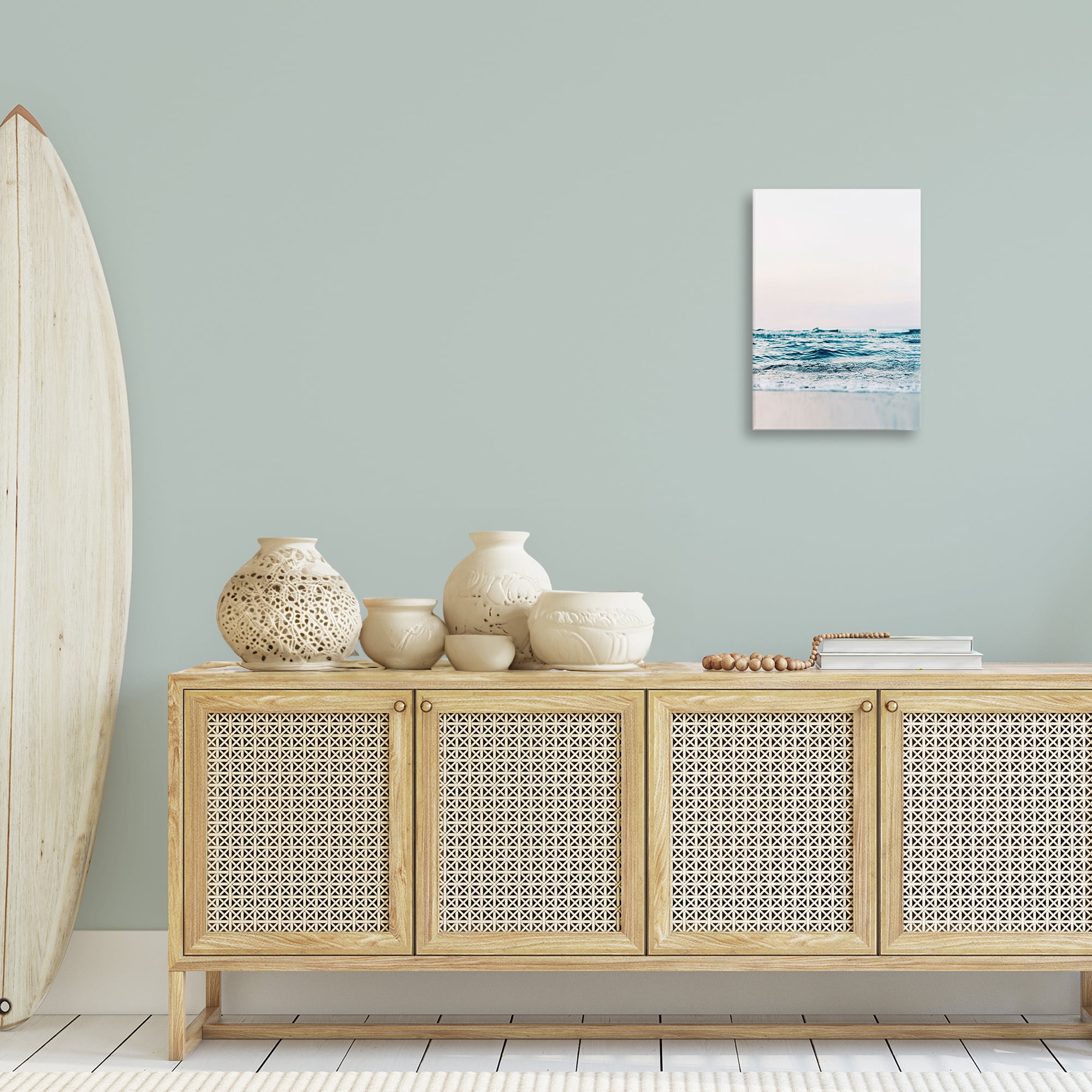 Stupell Industries Subtle Beach Waves Coastal Photography Gallery Wrapped Canvas Art Print Wall Art, 16 x 24