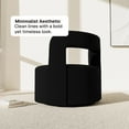 thumbnail image 3 of BELLEZE Contemporary Teddy Swivel Chair with Open-Back Design, Cozy Upholstered Accent Chair for Living Room, Bedroom, or Office - 360° Rotating Base - Burke (Black), 3 of 7