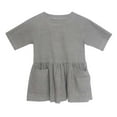 thumbnail image 4 of Spazoro Little and Big Girls Dresses, Round Neck Solid Color with Pockets Short Sleeve Casual Dresses for Girls Gray Size 4-5 T, 4 of 7