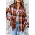 thumbnail image 2 of ABPHQTO Camisa de manga larga a cuadros para mujer con bolsillo, 2 of 5