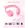 thumbnail image 5 of ONTA Kids Headphones with Cute LED Glowing Cat Ears,Foldable, Noise-Canceling and Adjustable Toddlers Headphones for Boys and Girls (Pink), 5 of 9